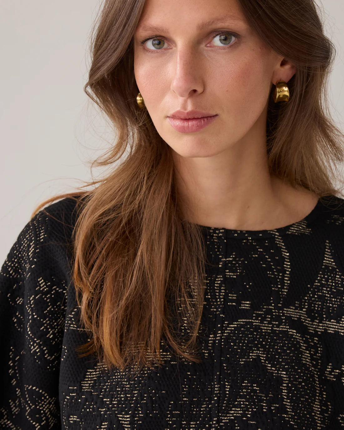 Ornamental Jacquard Jersey in Black
