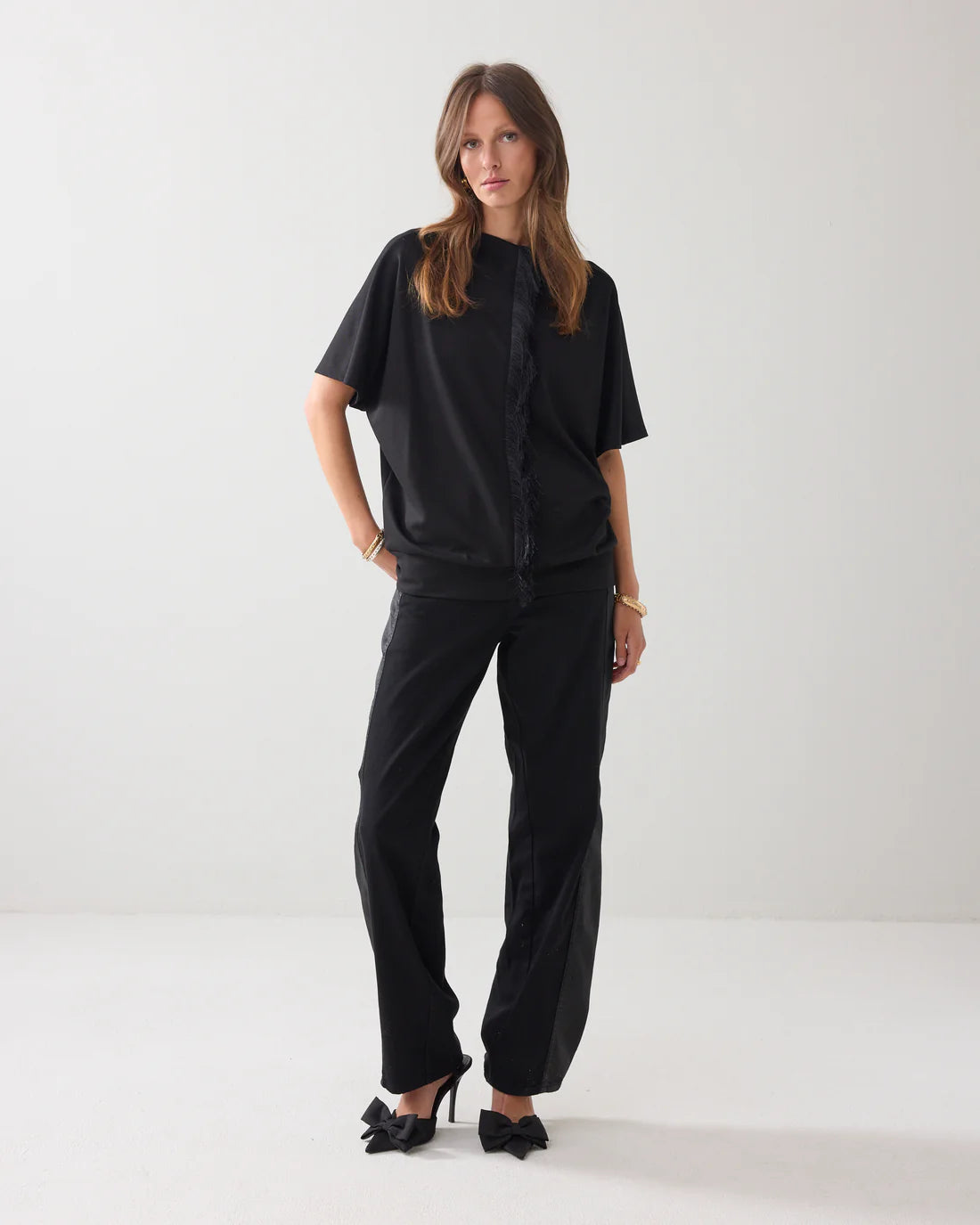 Fringes Top in Black