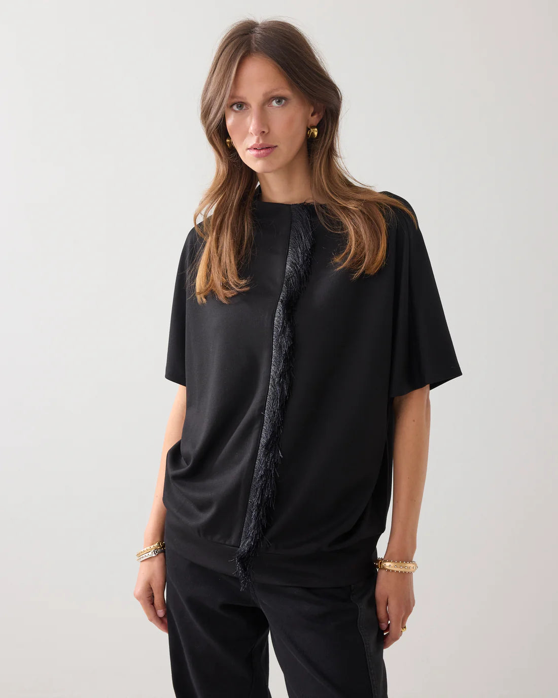 Fringes Top in Black