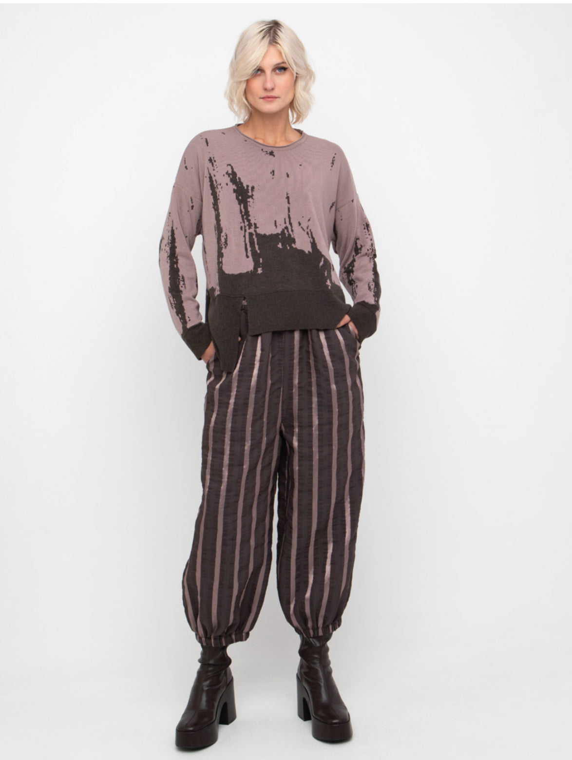 Trouser in Pink Stripe