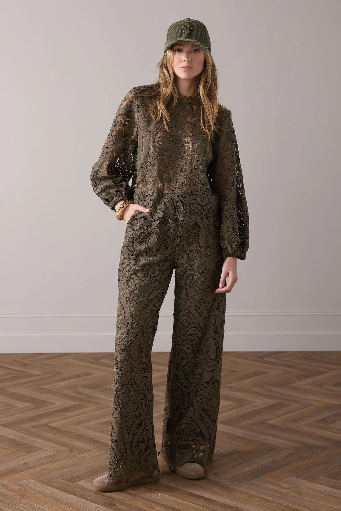 Lace Trousers in Dark Camo