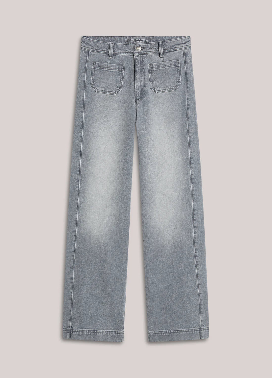 Flared Jeans in Grey Denim