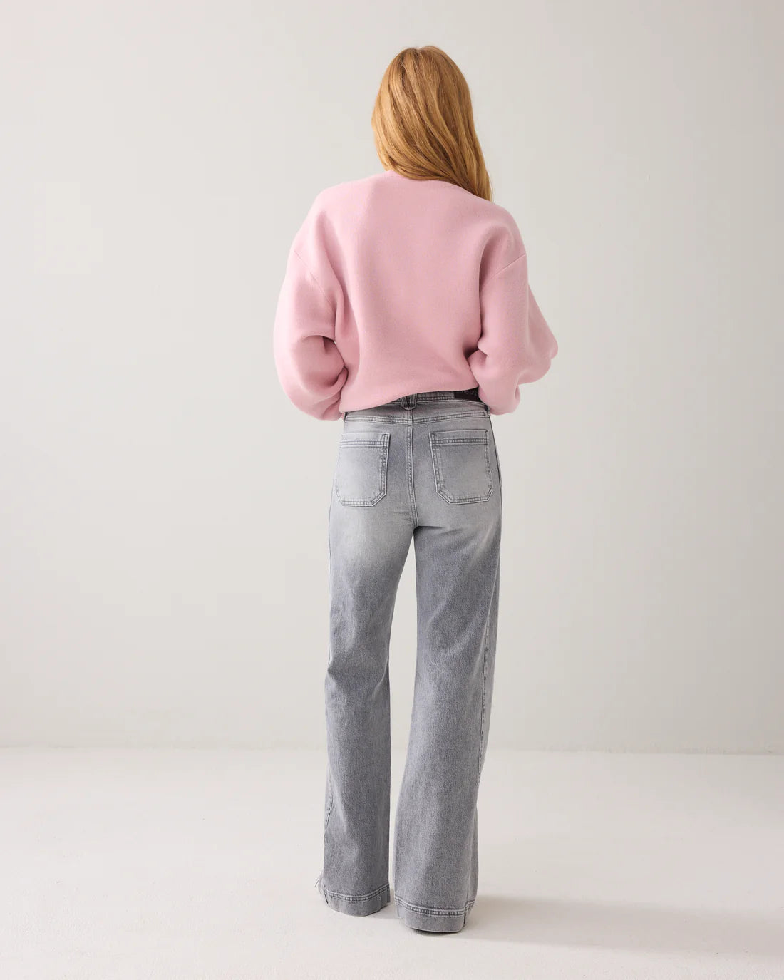 Flared Jeans in Grey Denim