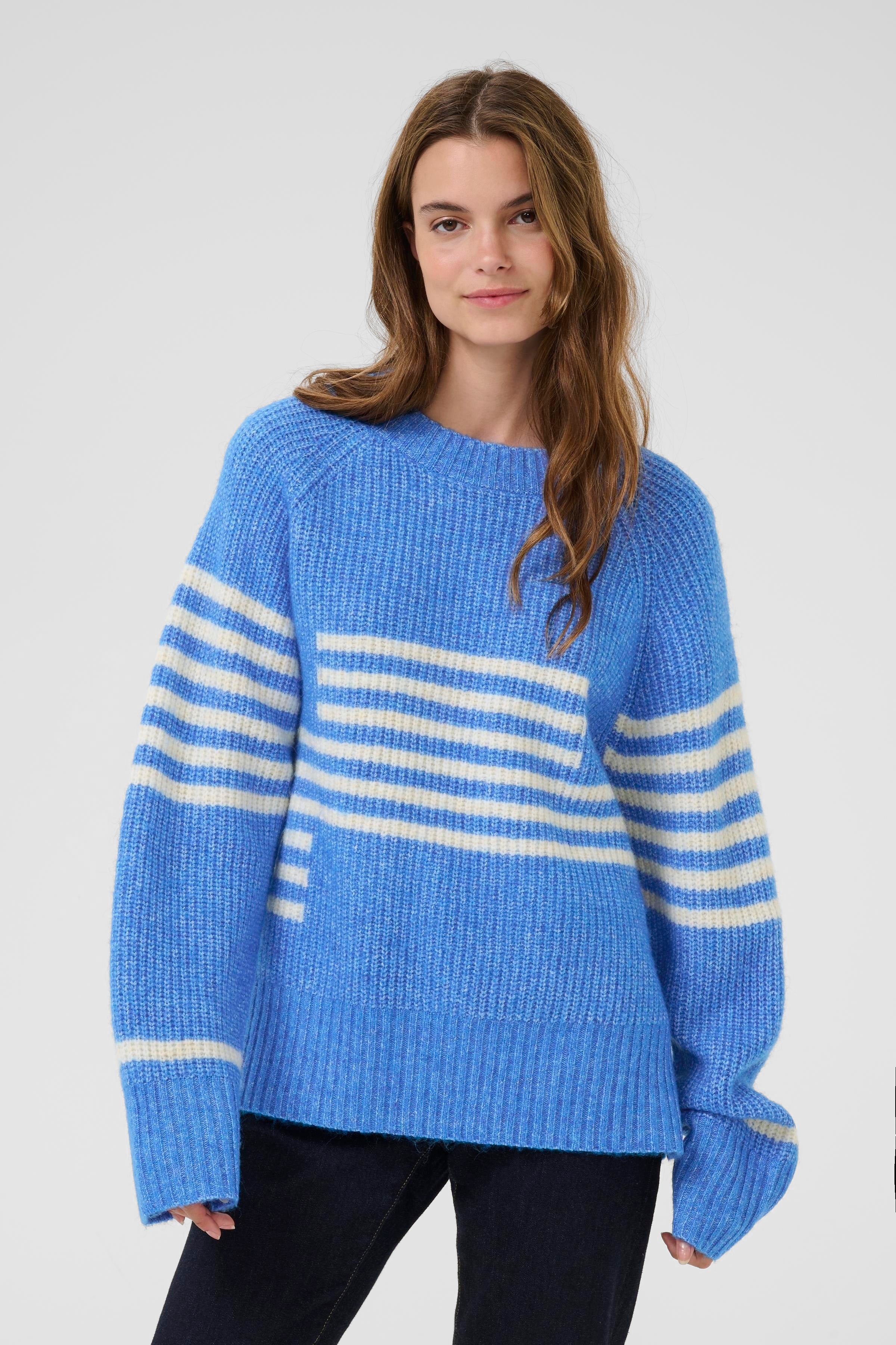 Nicky Kimmy Stripe Pullover in Blue/White