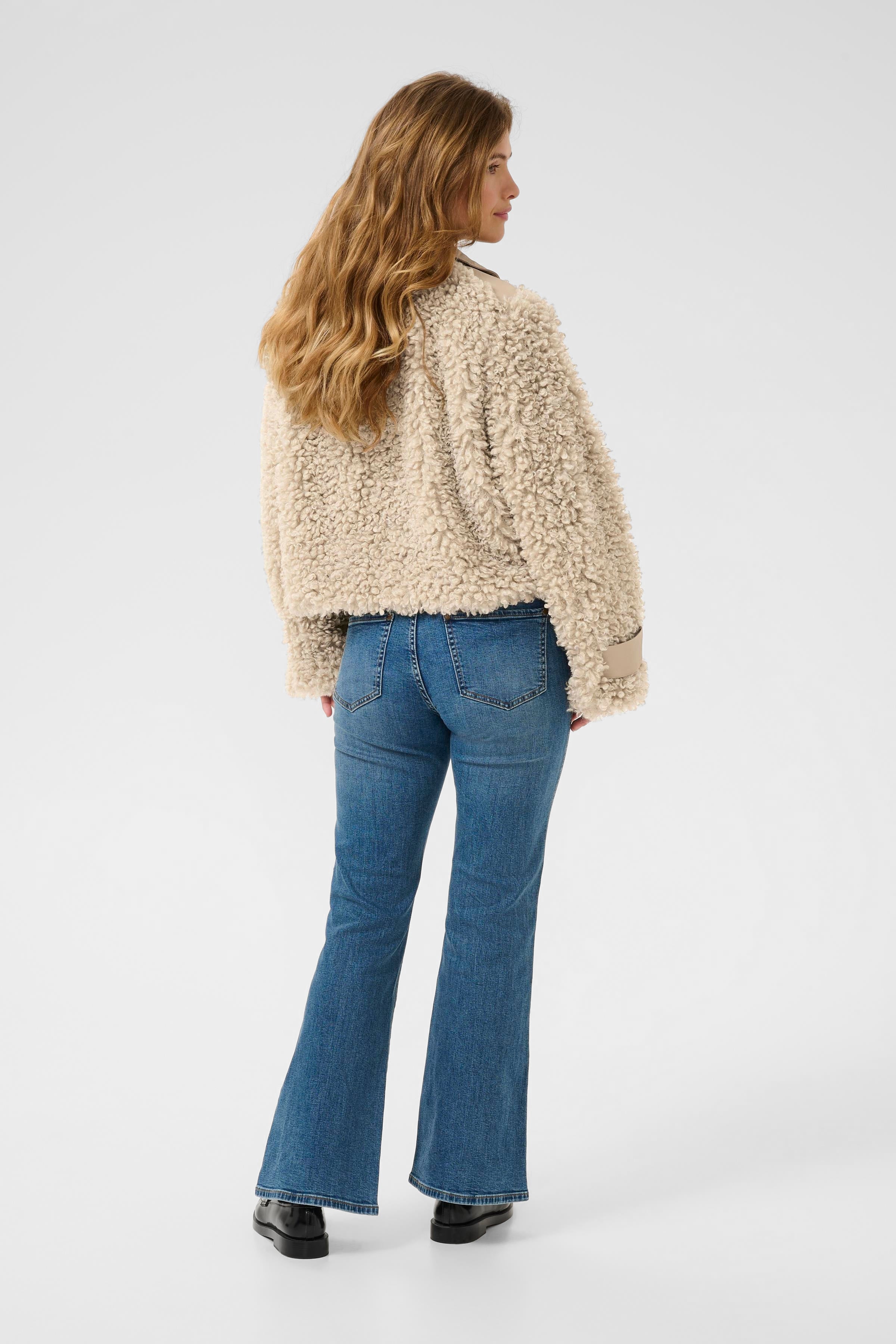 Chanda Faux Fur Jacket in Feather Gray