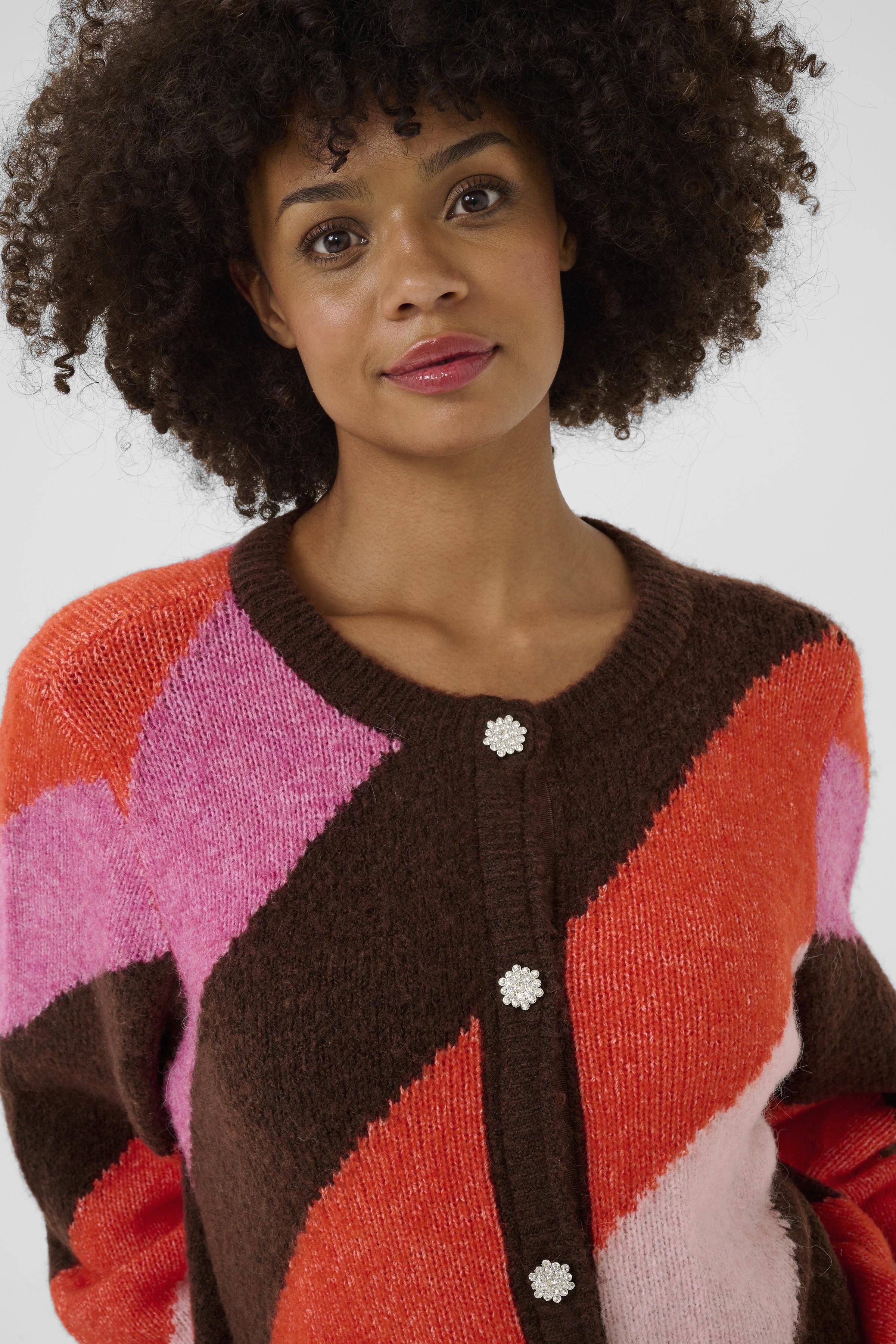 Diga Kimmy Cardigan in Brown/Pink