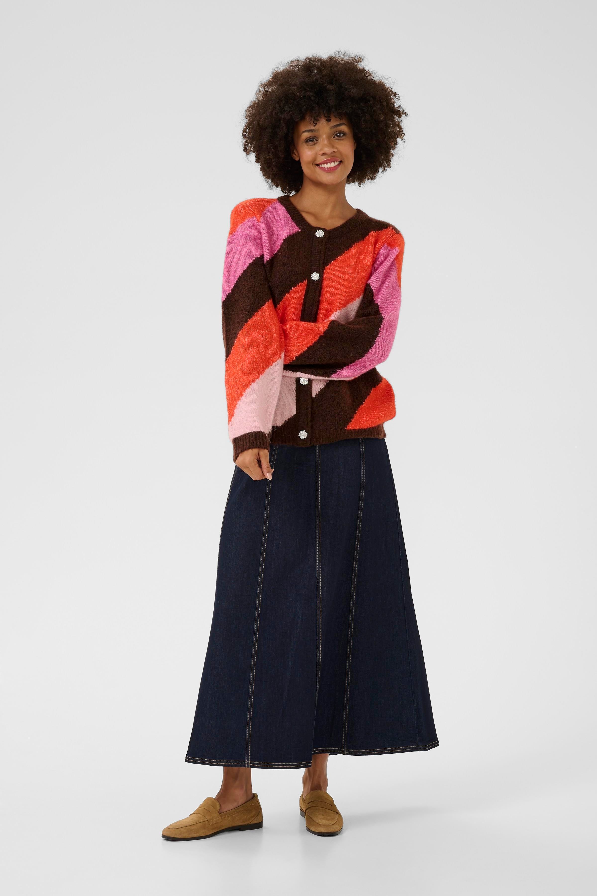 Diga Kimmy Cardigan in Brown/Pink