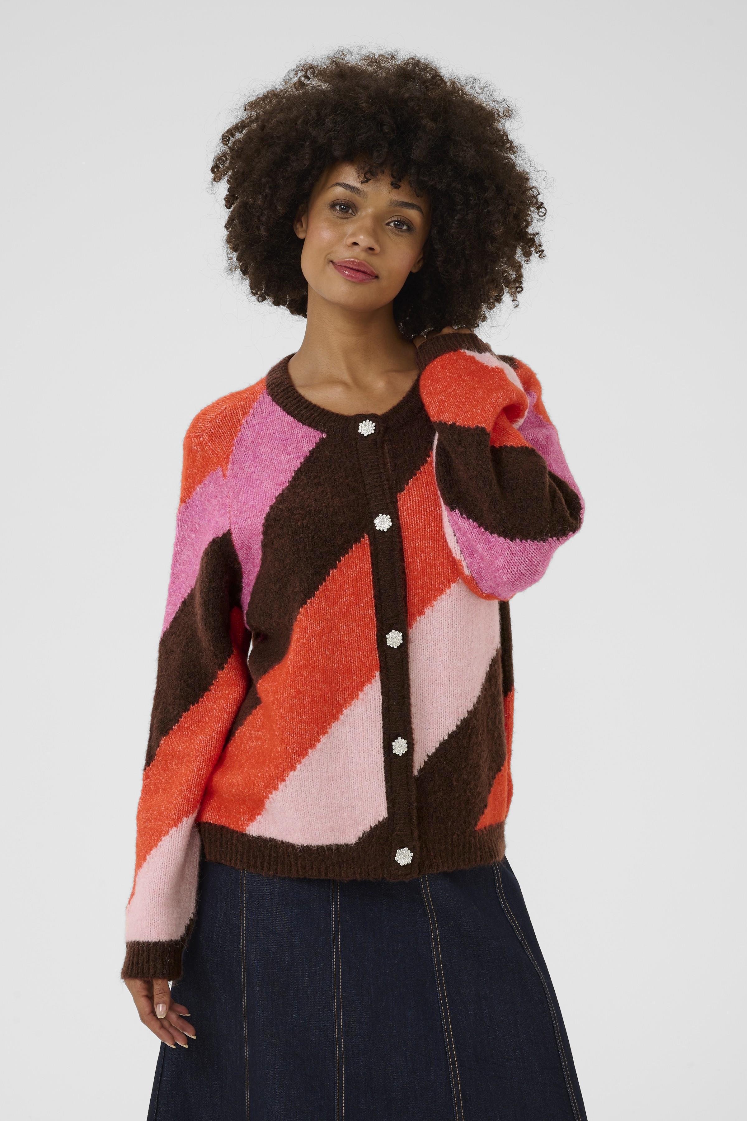Diga Kimmy Cardigan in Brown/Pink