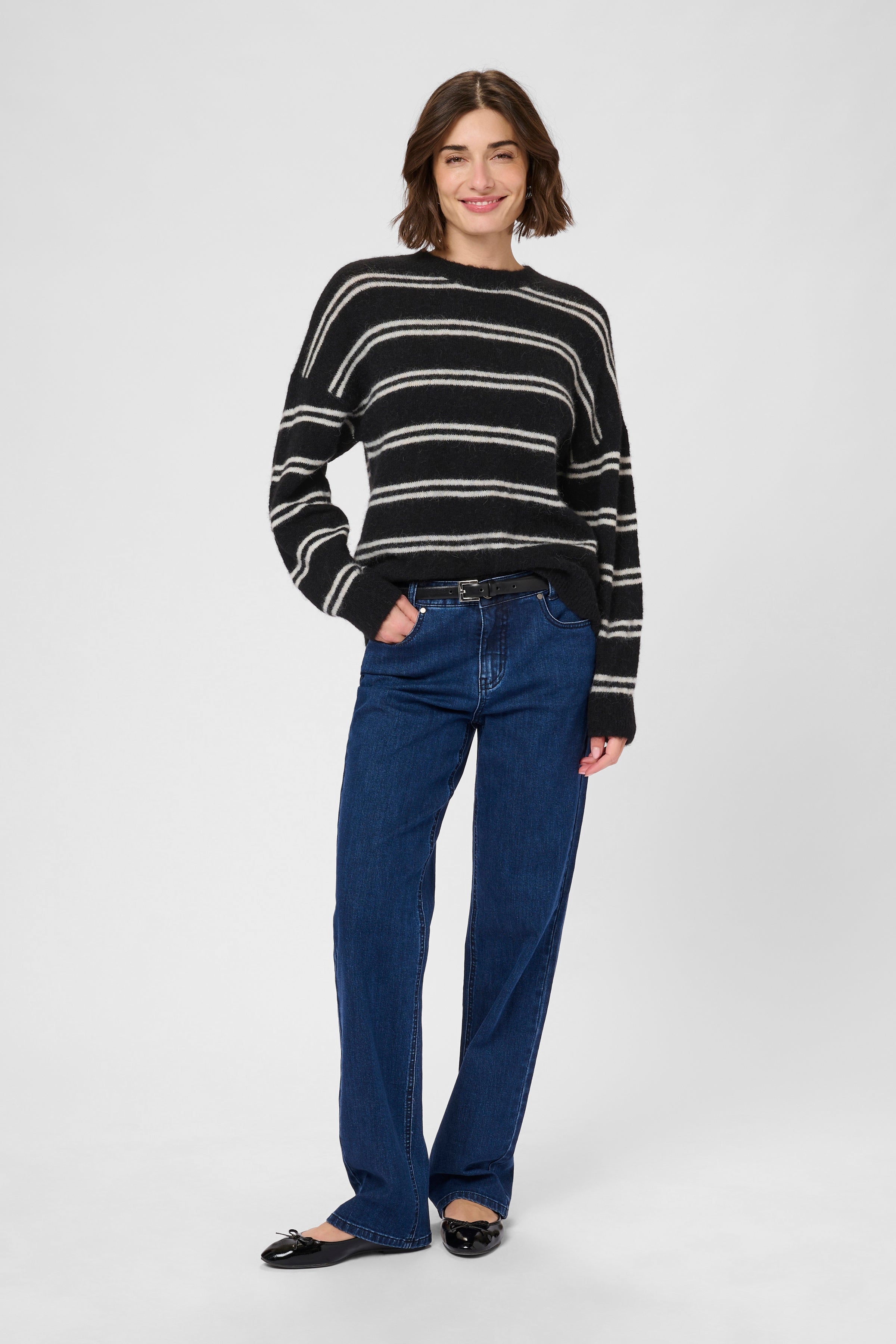 Berni Cacheia Pullover in Black/Whitecap