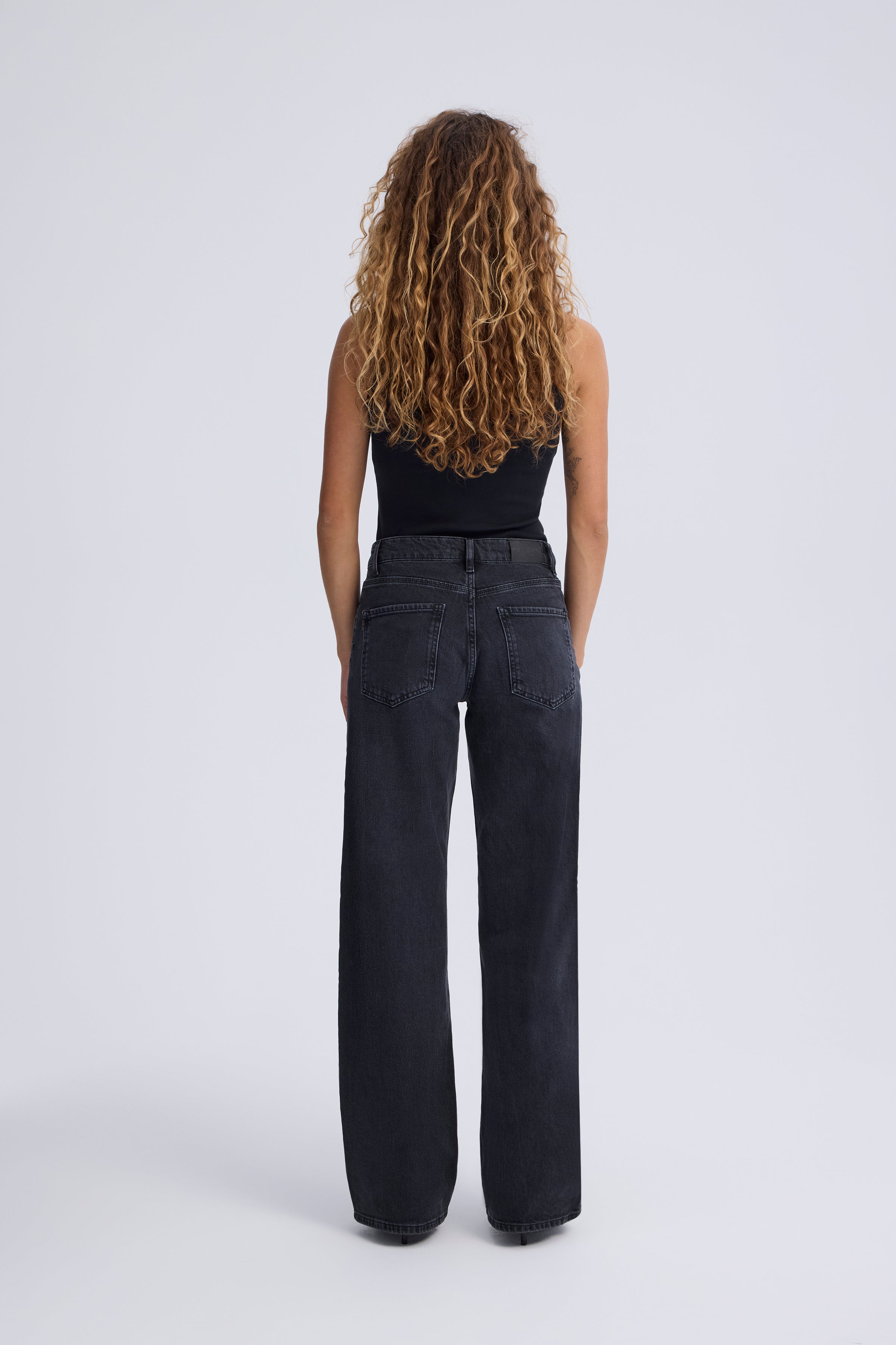 Vega Wide Leg Jean in Black Denim