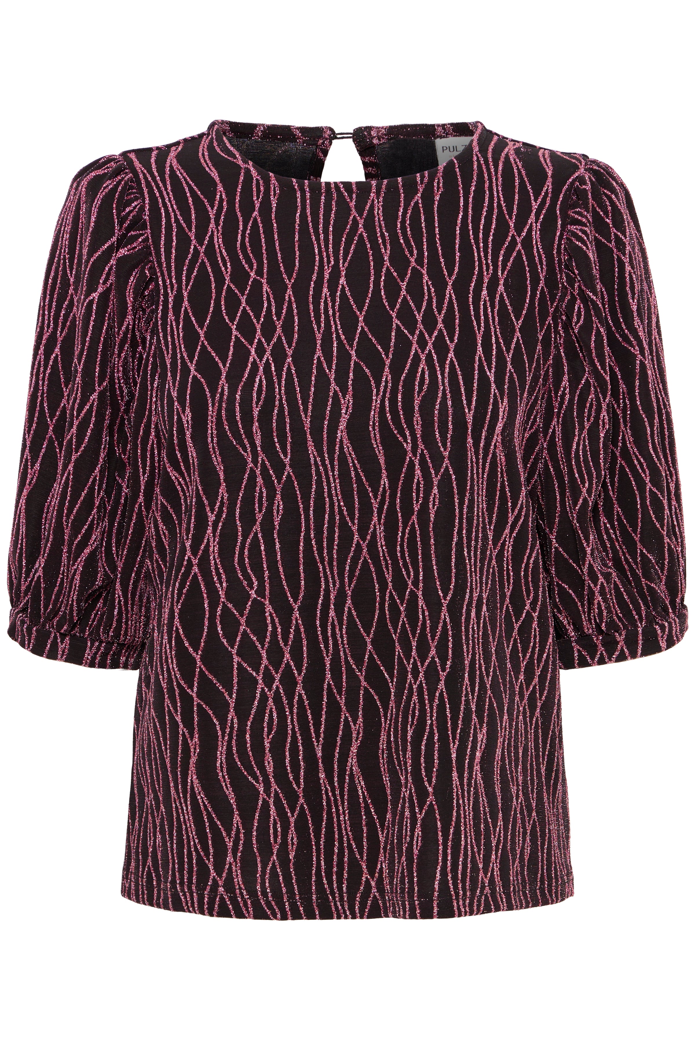 Thea Blouse in Dark Rose Lurex Glitter