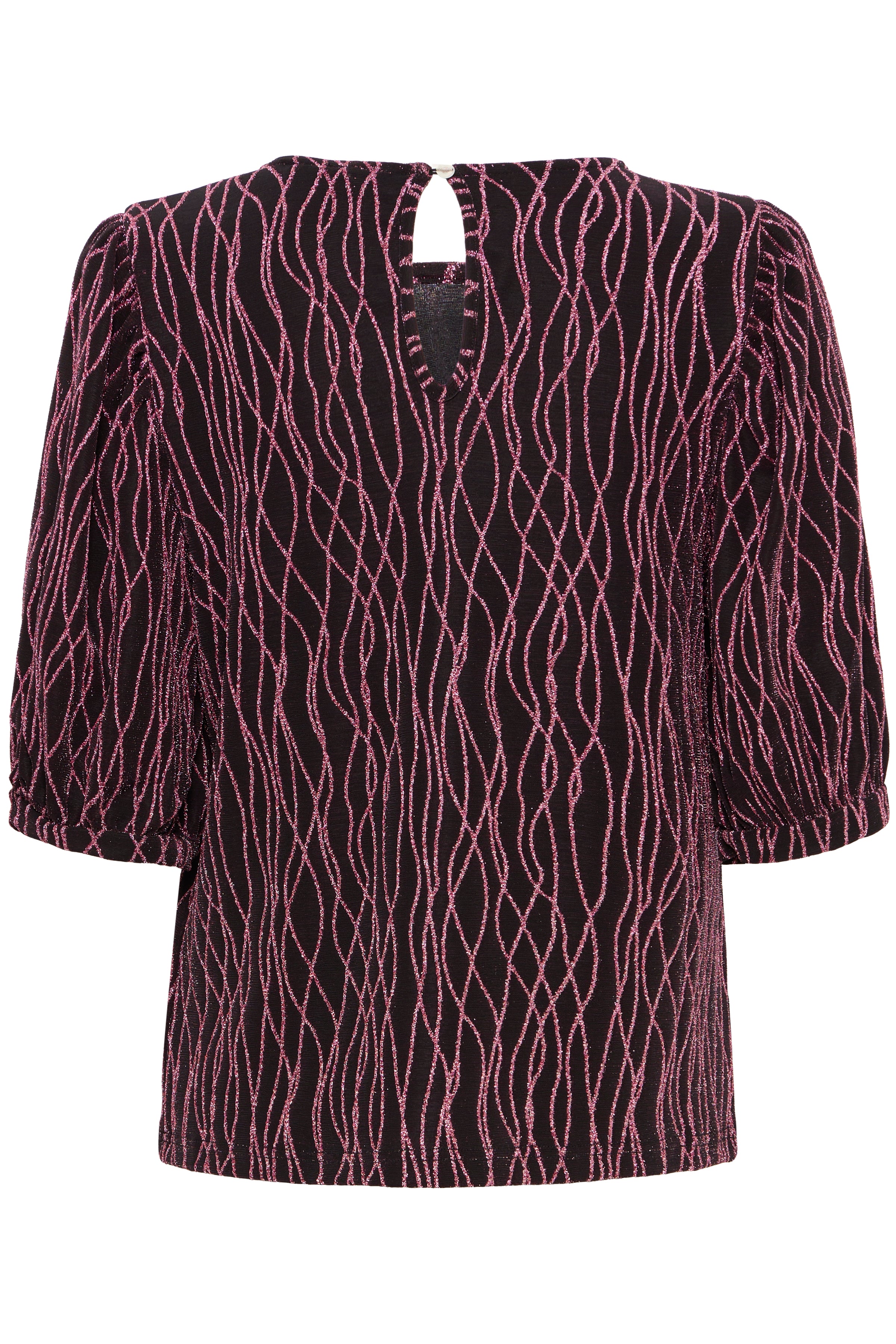 Thea Blouse in Dark Rose Lurex Glitter