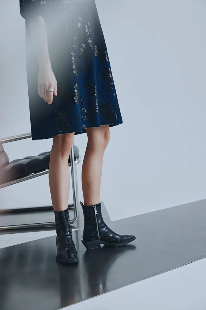 Lonny Dress in Dark Blue Denim