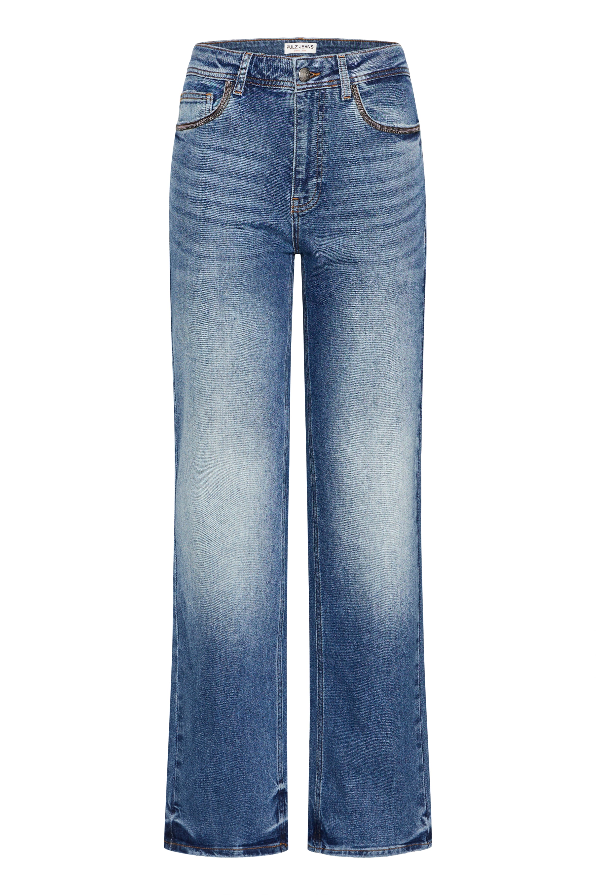 Fay Straight Leg Jeans in Medium Blue