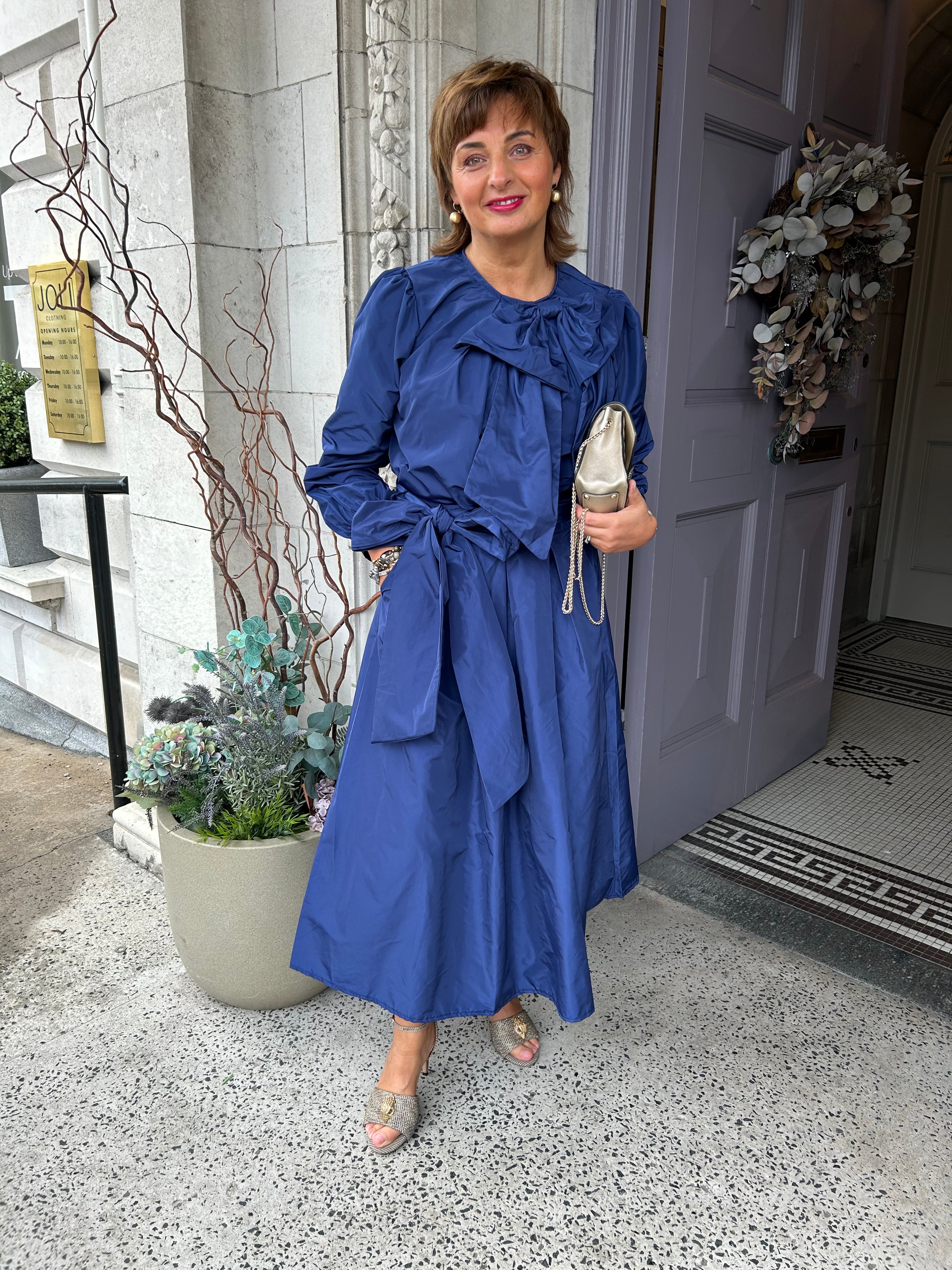 Blair Taffata Skirt in Navy