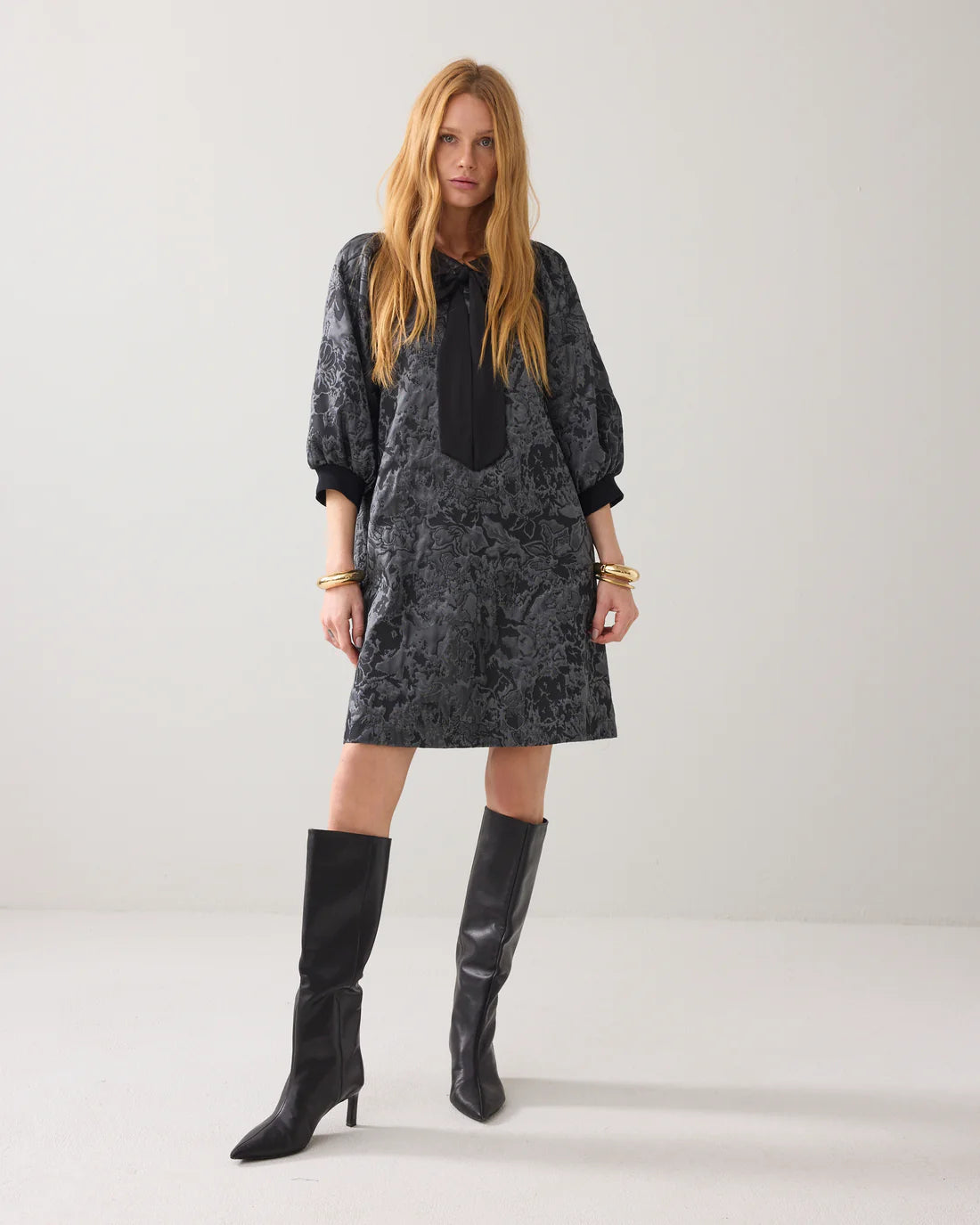 Jacquard Dress in Black