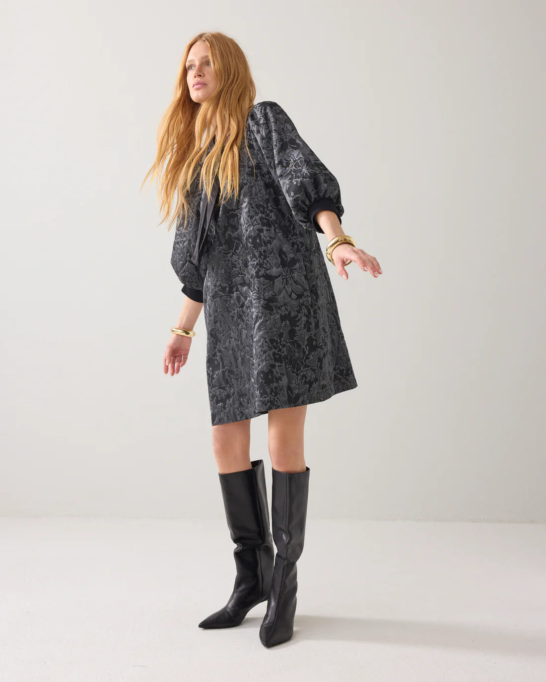 Jacquard Dress in Black