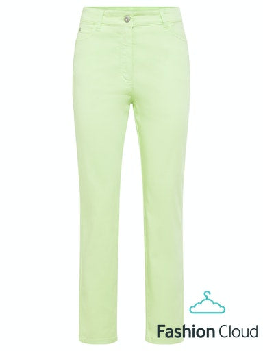 Casual Cropped Trouser in Light Lime
