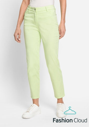 Casual Cropped Trouser in Light Lime