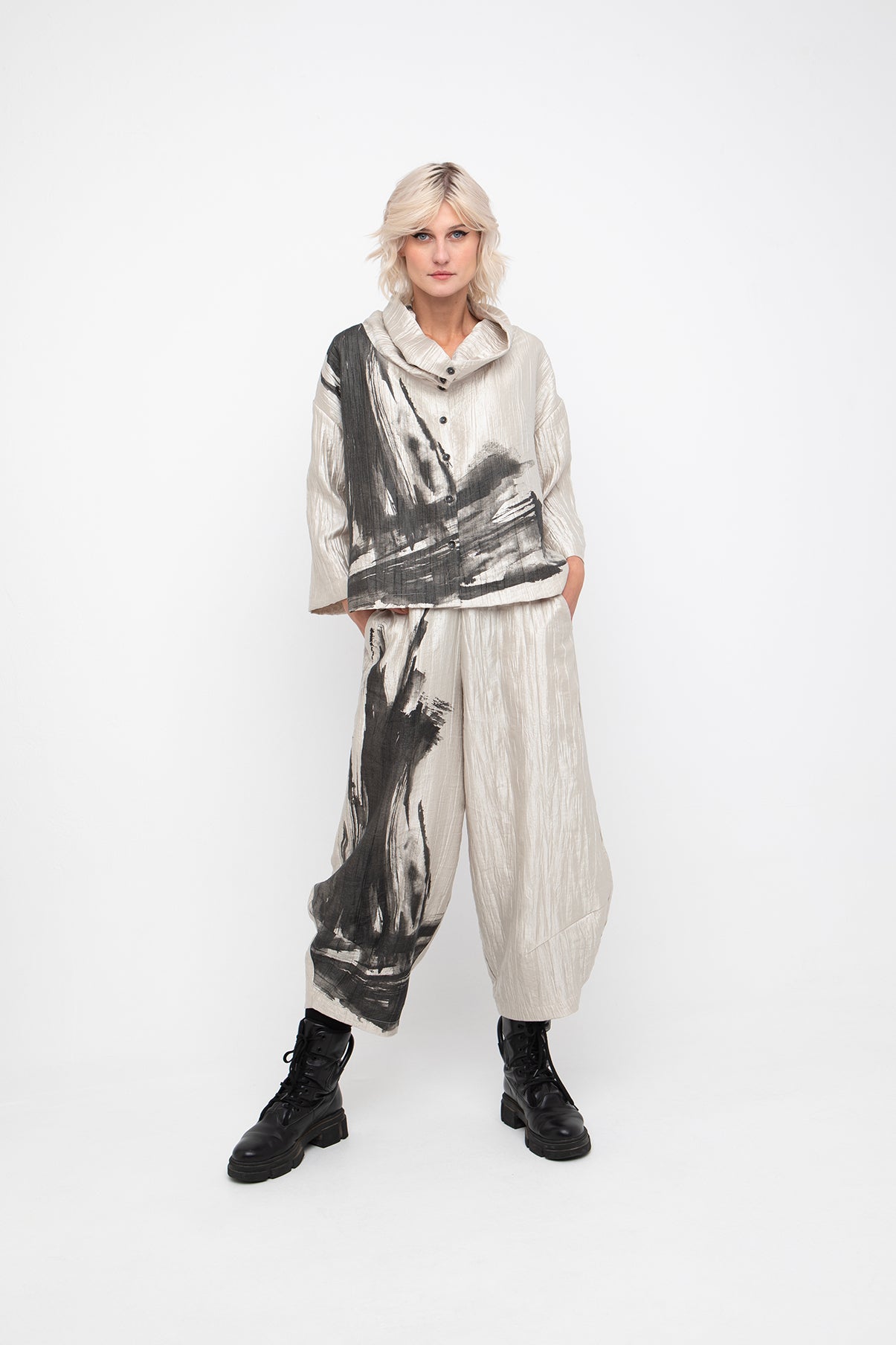 Abstract Trouser in Ivory