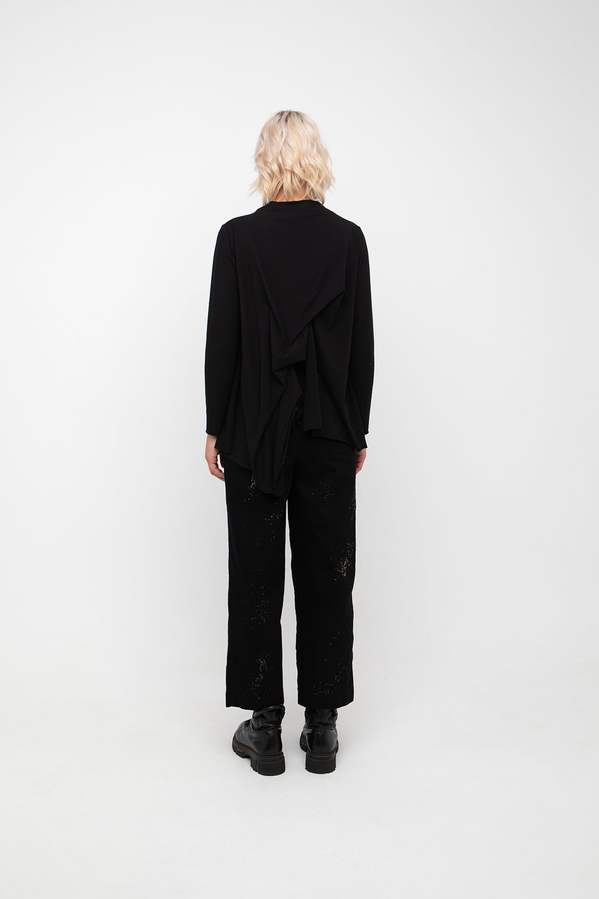 Top with Back Rouching in Black