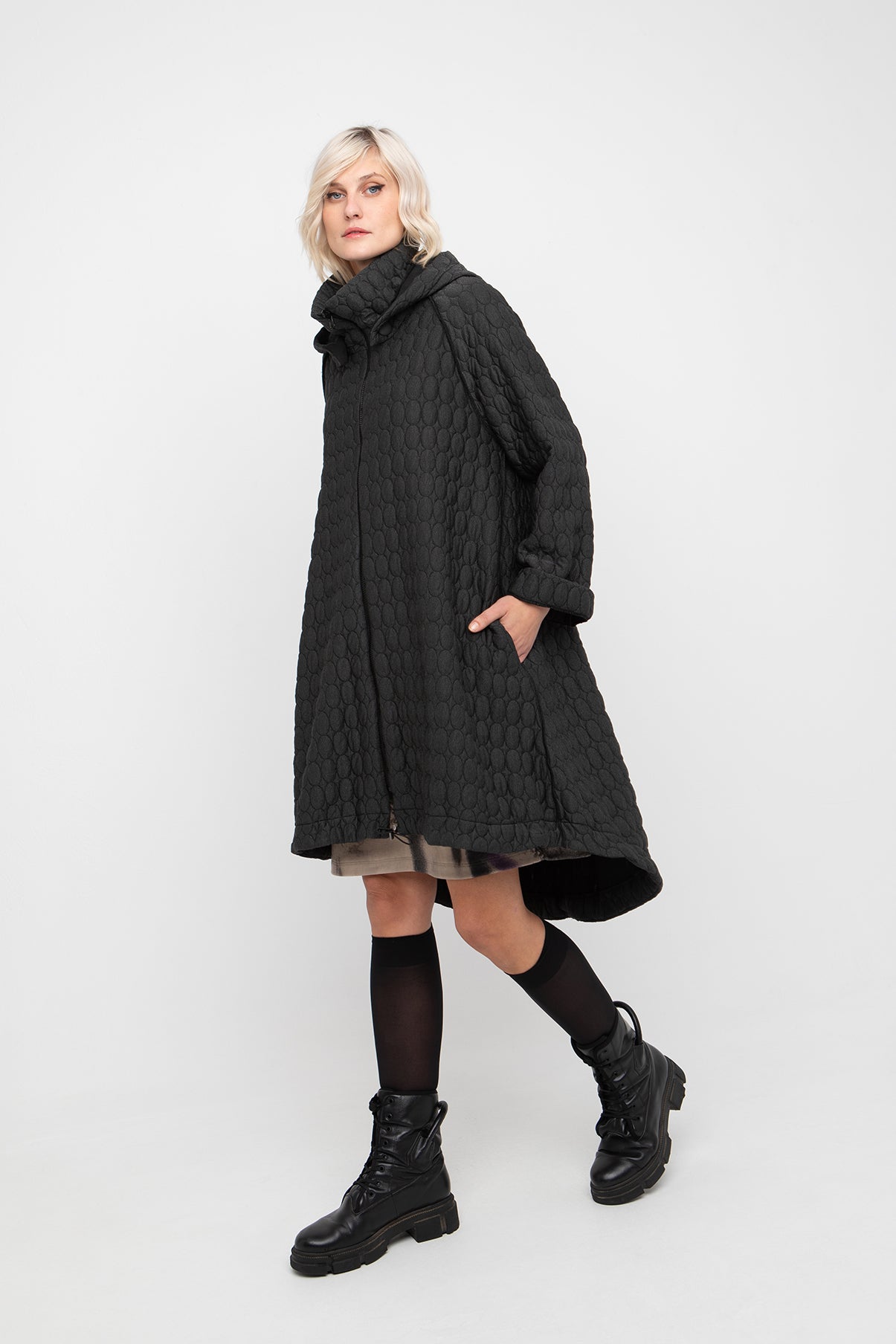 Hooded Coat in Black