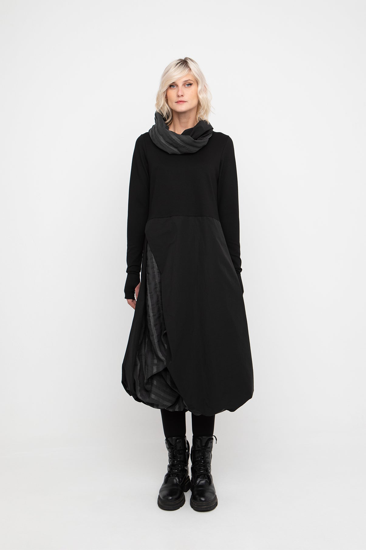 Dress in Black Stripe
