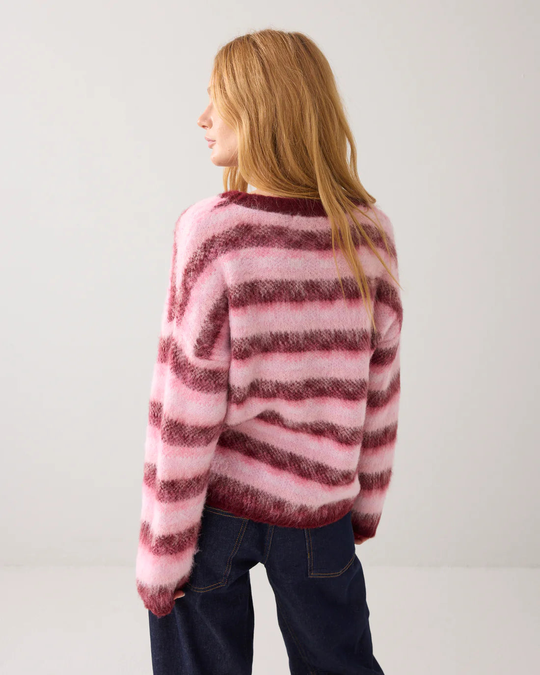 Brushed Alpaca Blend Knit Sweater in Multi