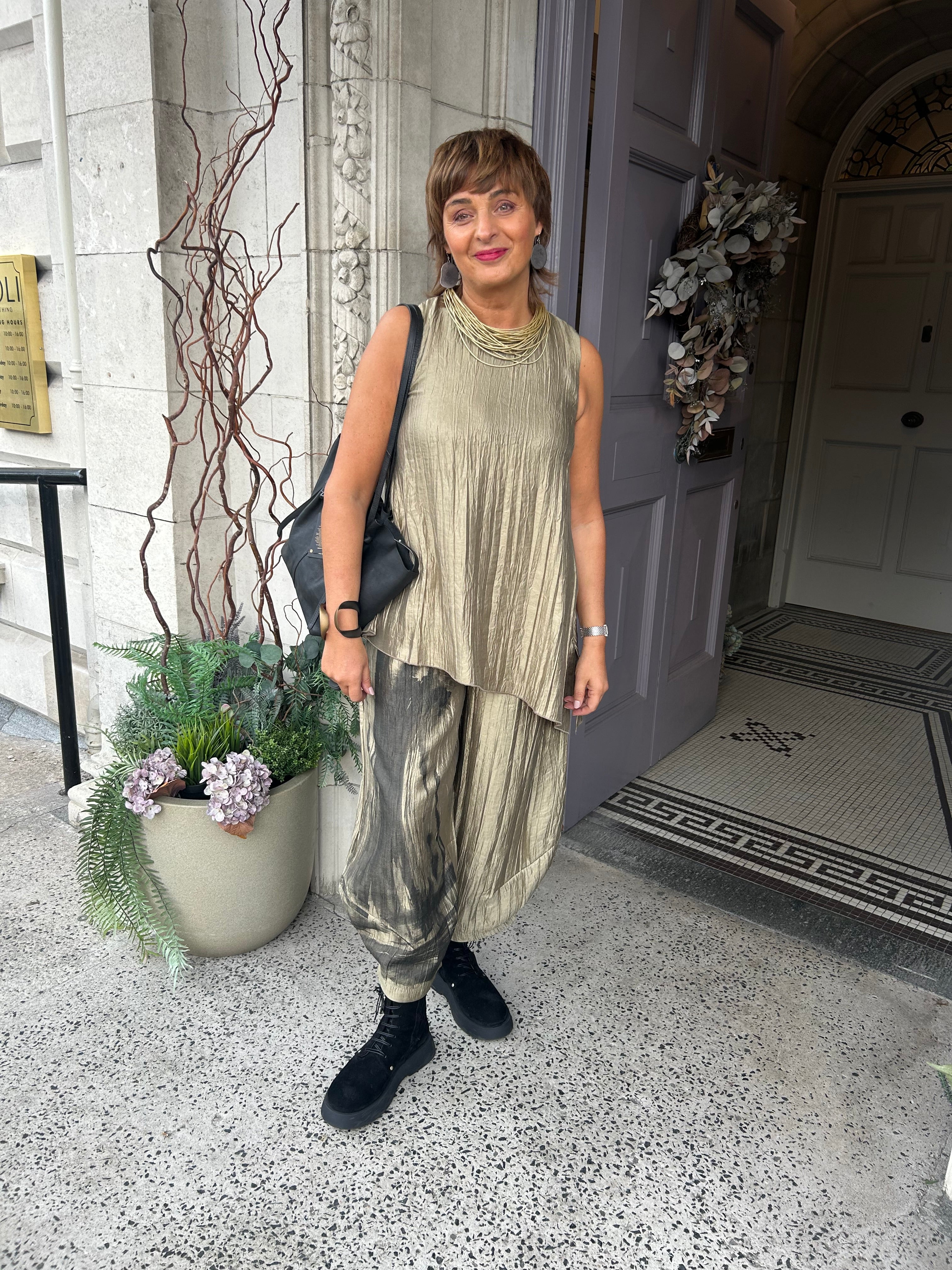 Abstract Trouser in Gold