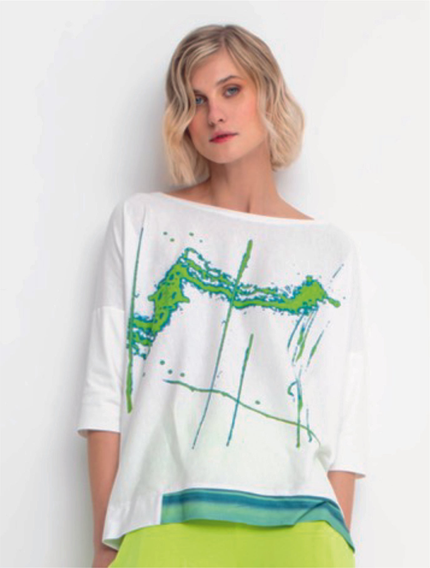 Wide Neck Top in Lagoon