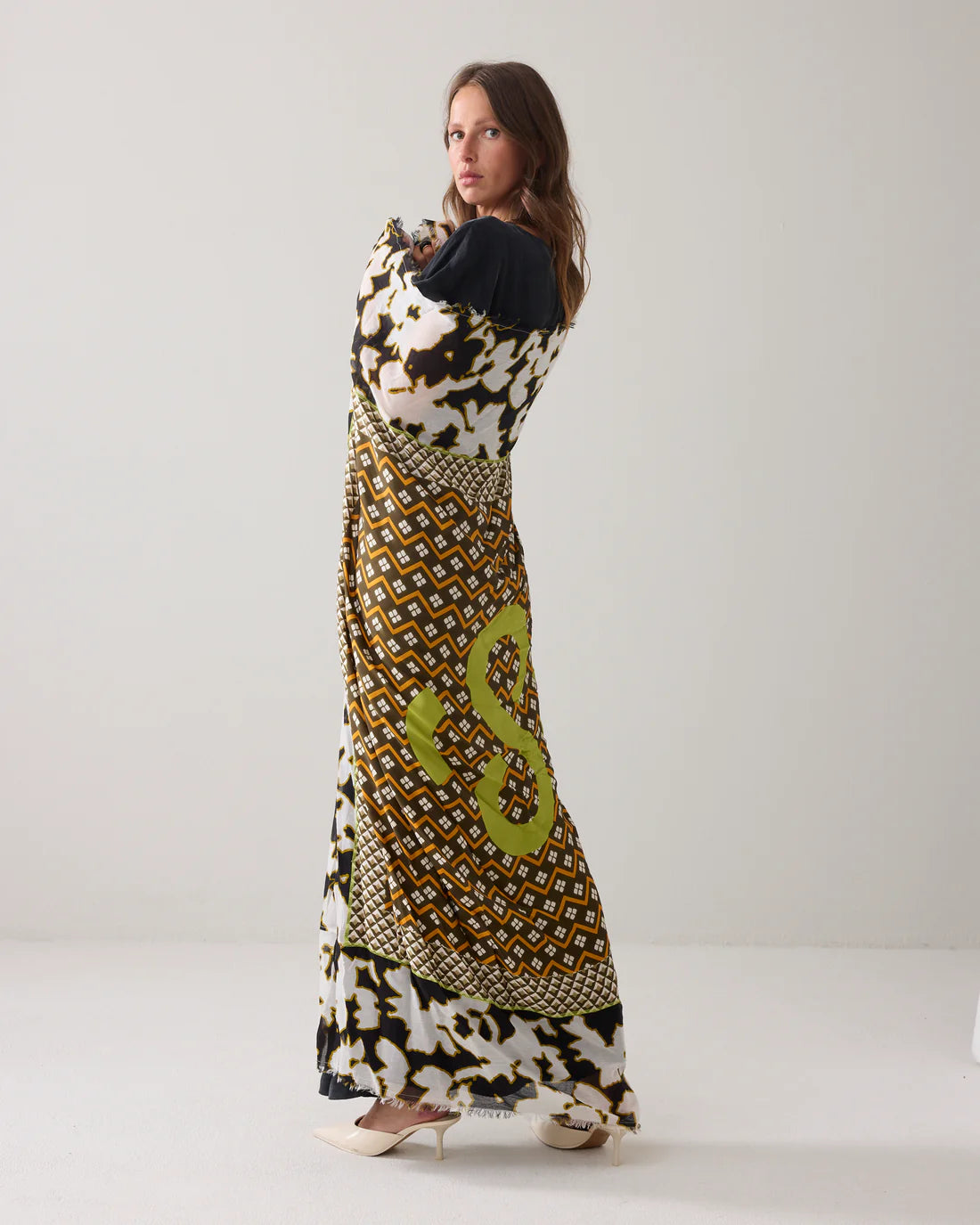 Satin Square Scarf in Dark Camo