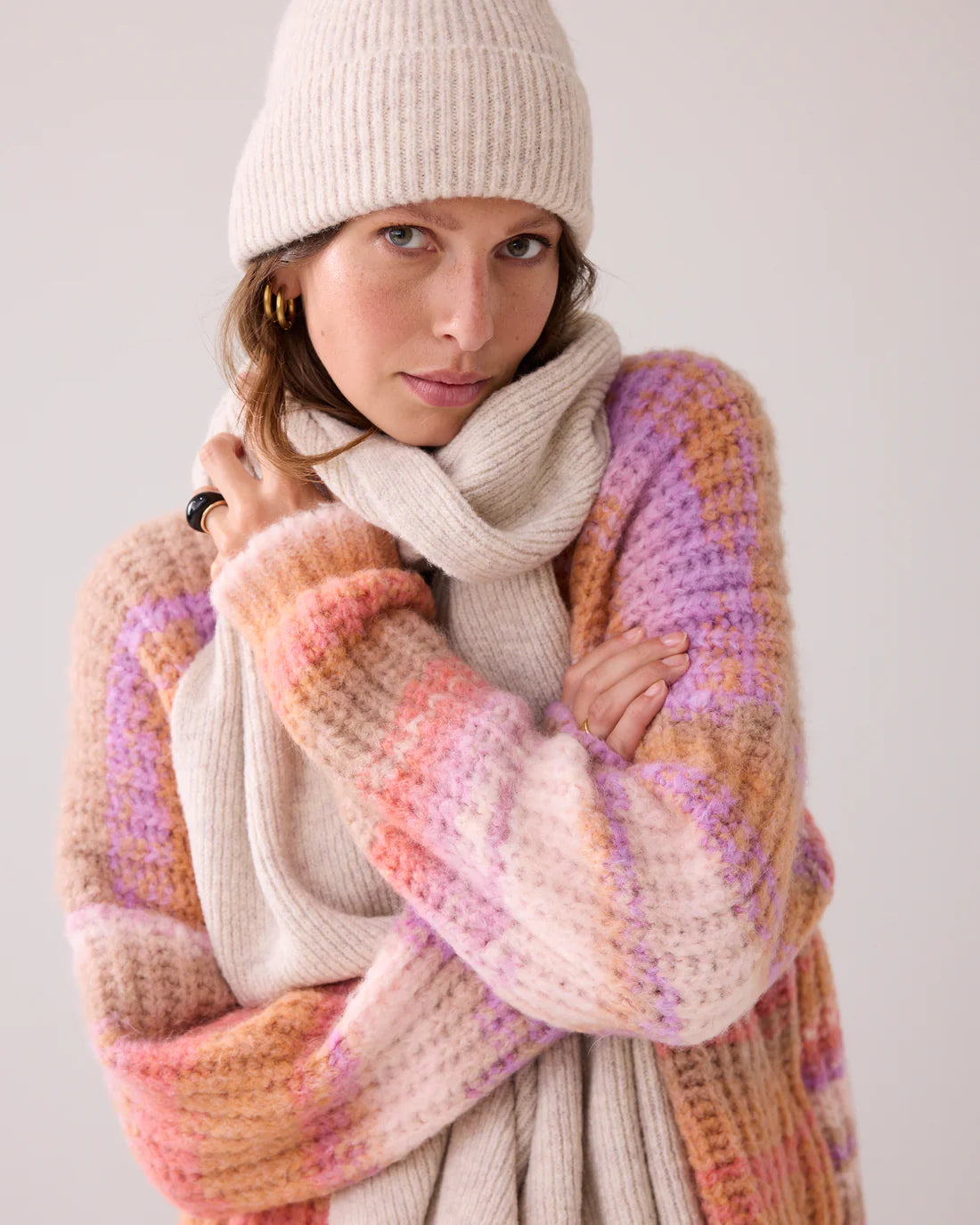 Knitted Hat in Ivory