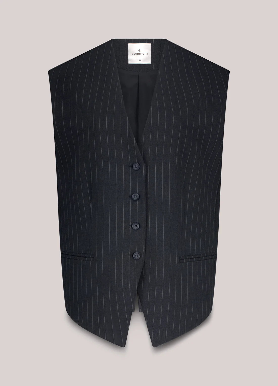 Pinstripe Gilet in Midnight Blue