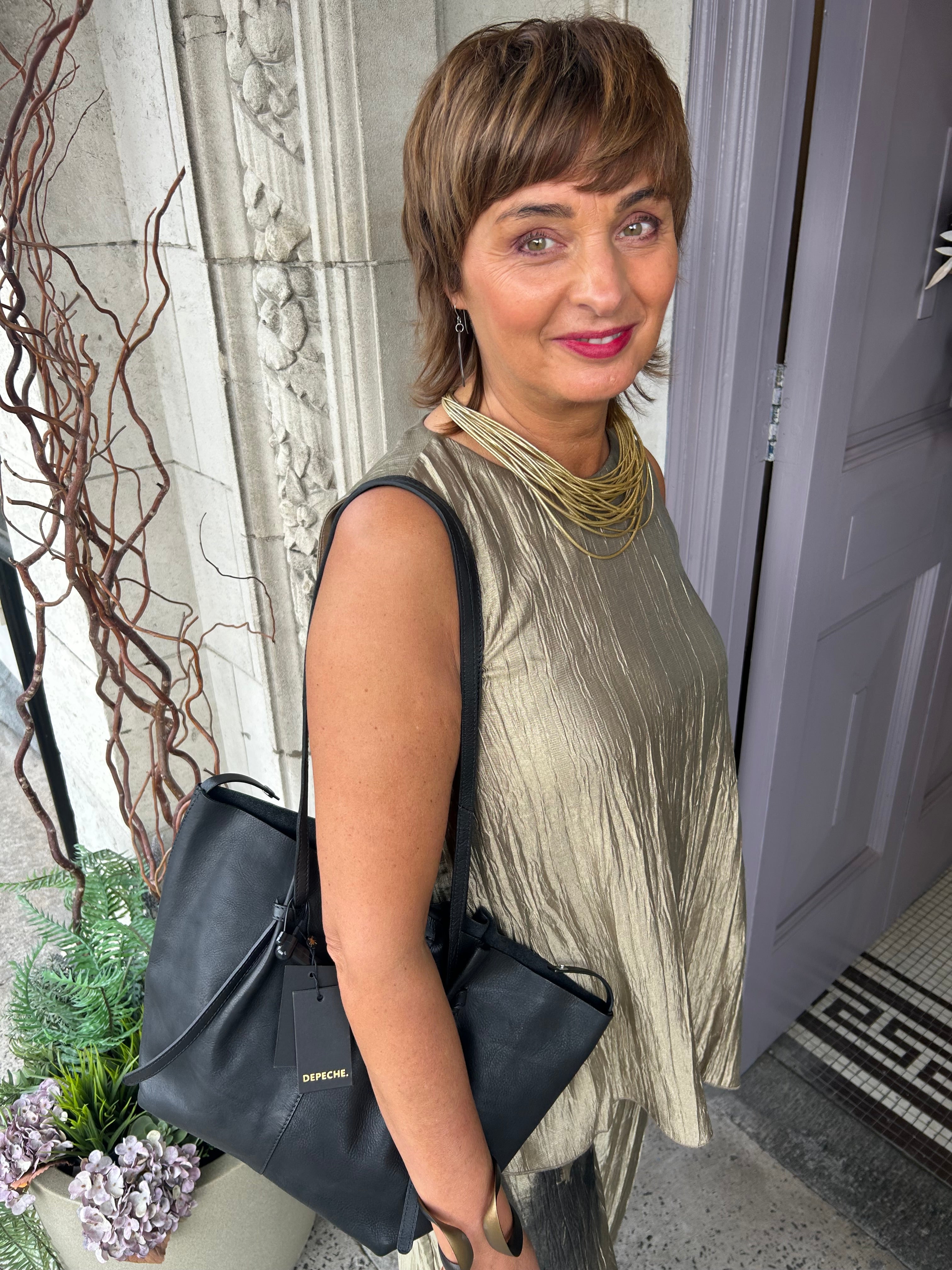 Asymmetric Vest in Gold