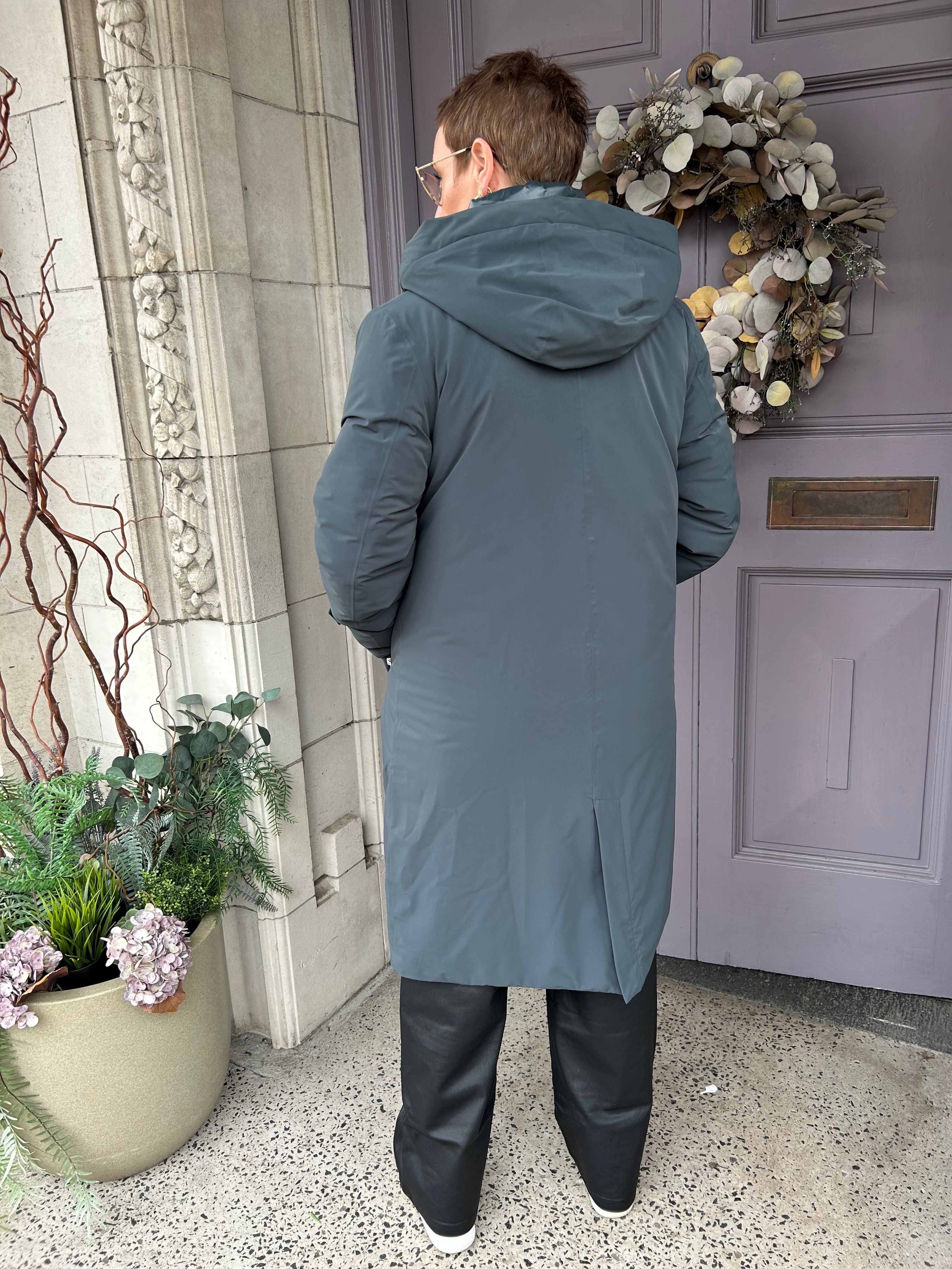Eliza Raincoat in Off Black