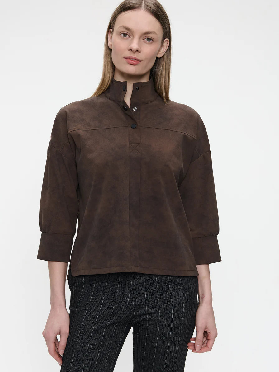 Angelika Jersey Top in Brown