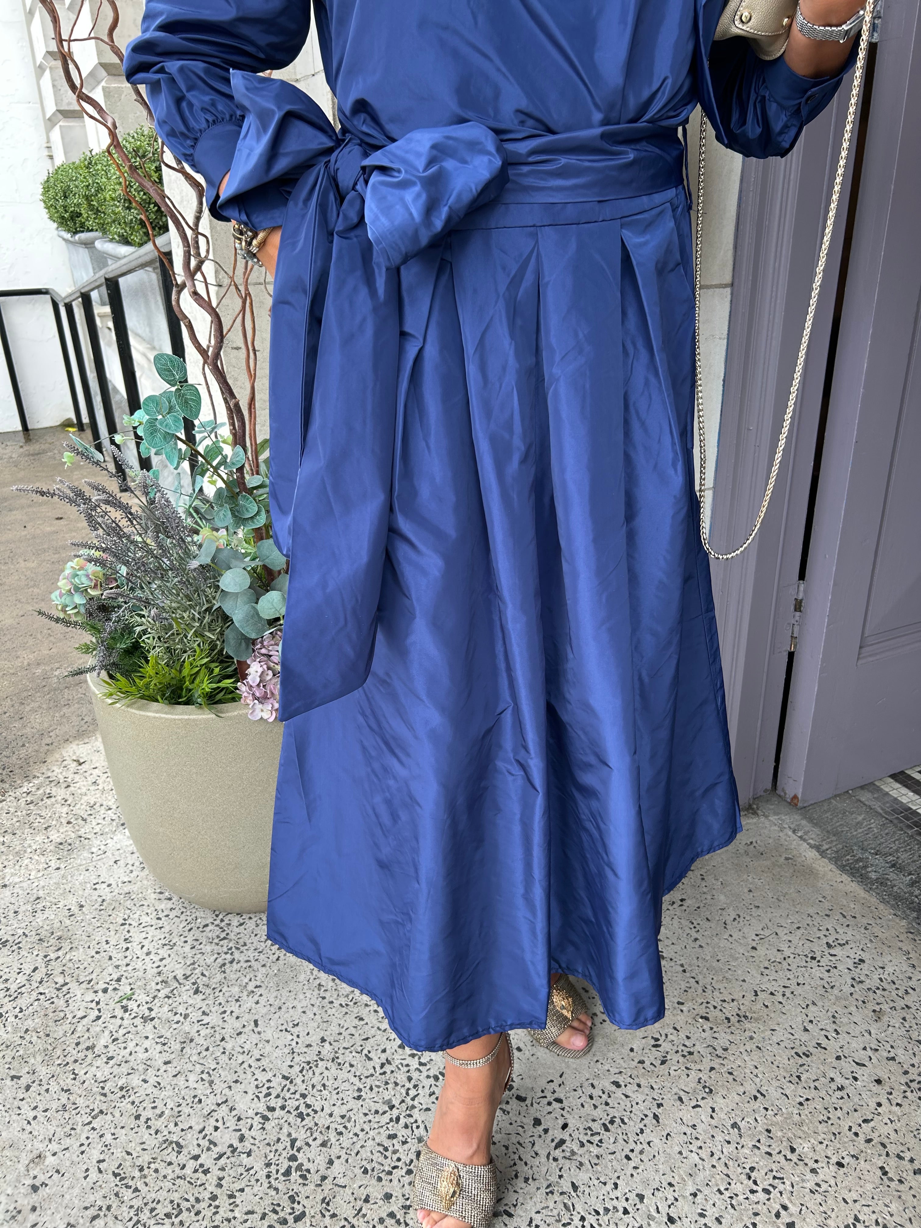 Blair Taffata Skirt in Navy