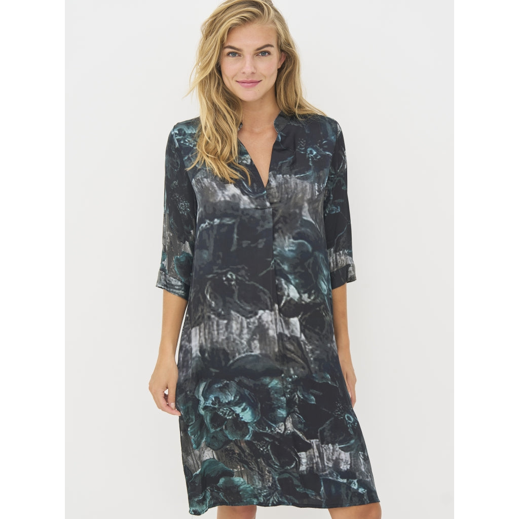 Babeth Tunic in Petrol Green Mix