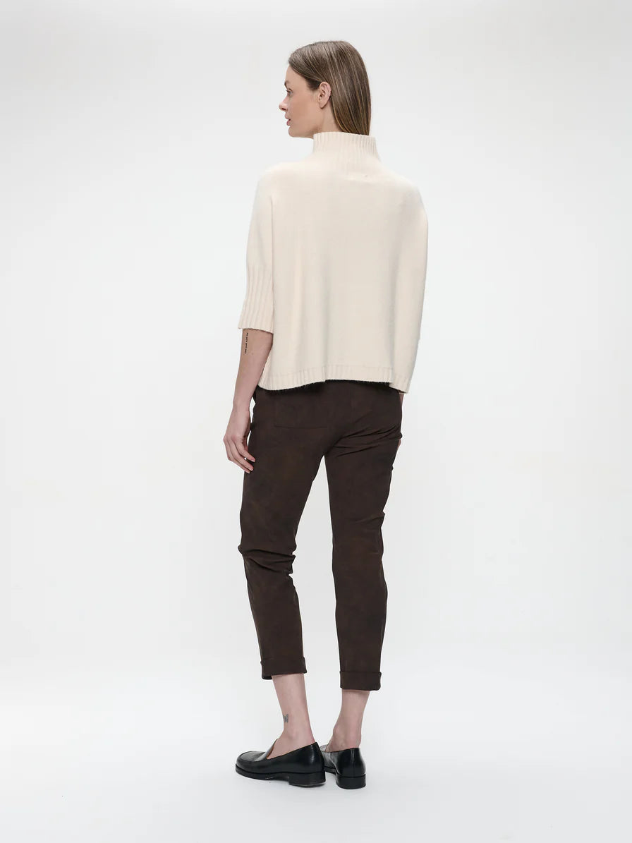 Gold Print Pullover in Beige Gold