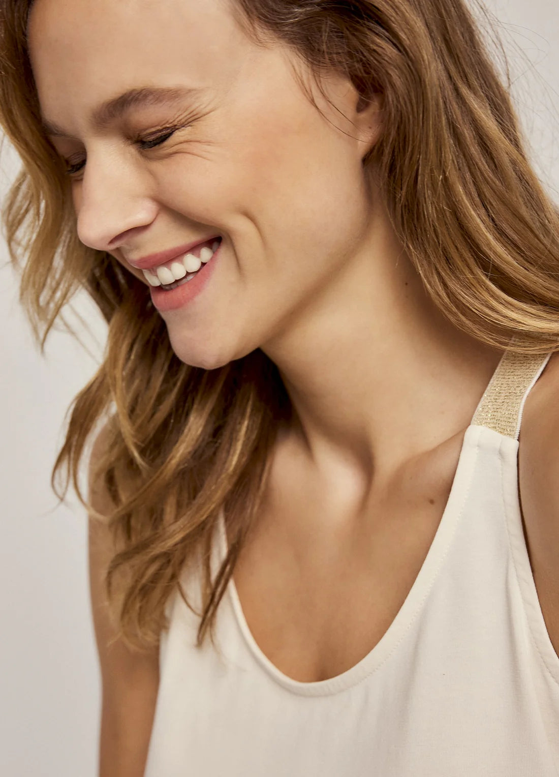 Crossband Top in Ivory