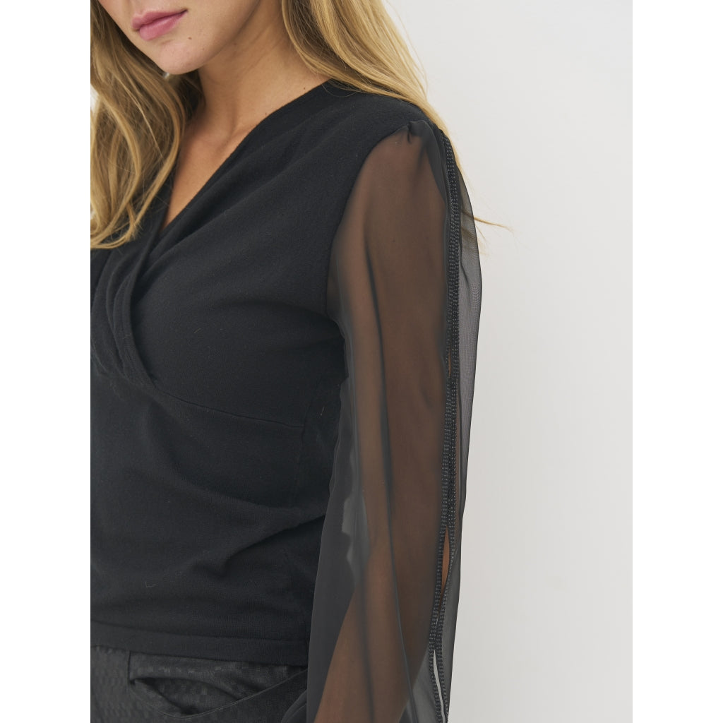 Blake Knit Blouse in Black