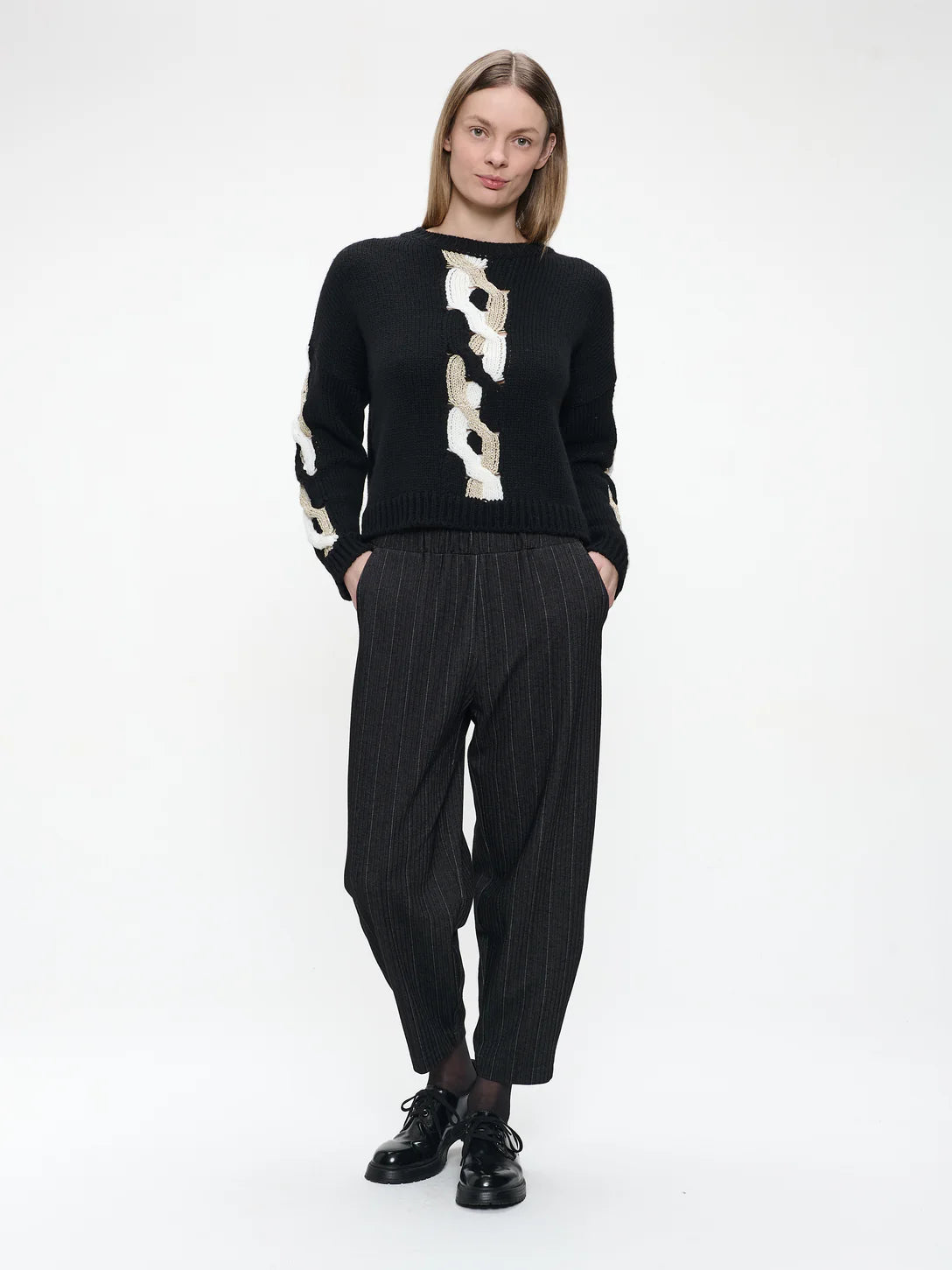 Bortolo Elastane Trouser in Black