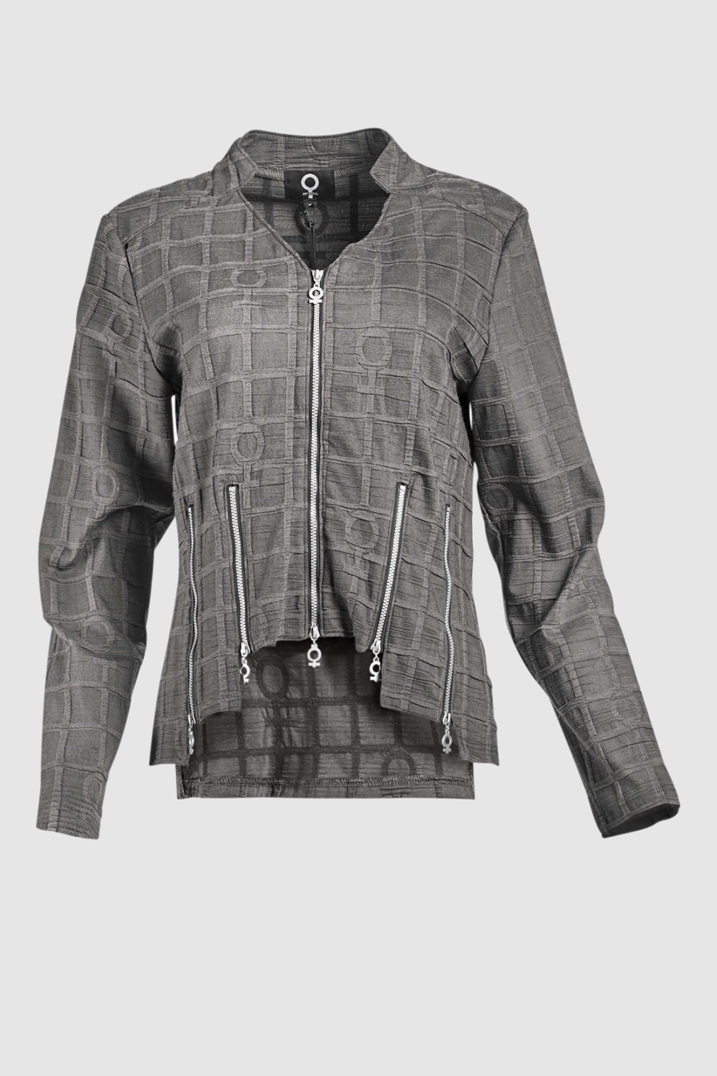Bubble Zip Up Jacket in Grey