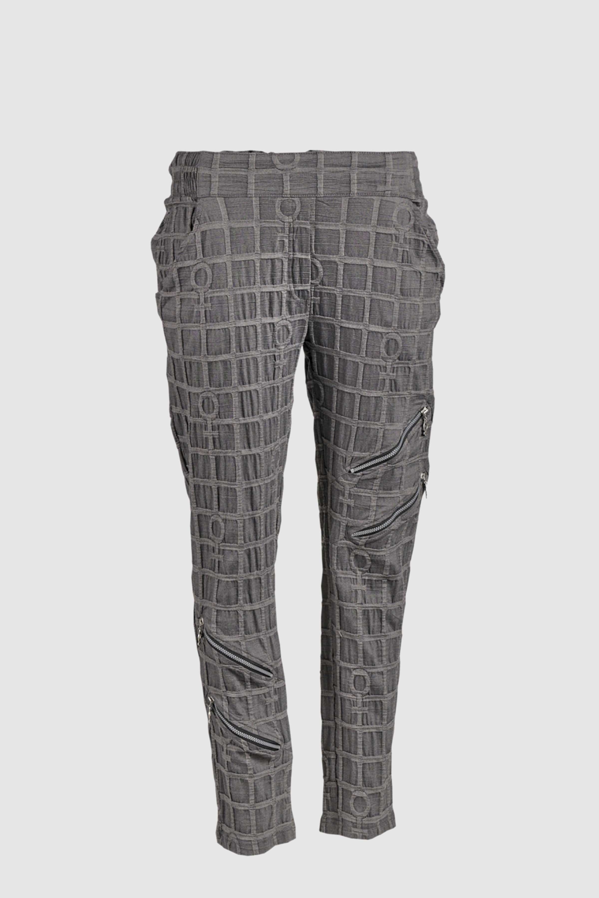 Bubble Trouser with Slant Zip Detail in Grey