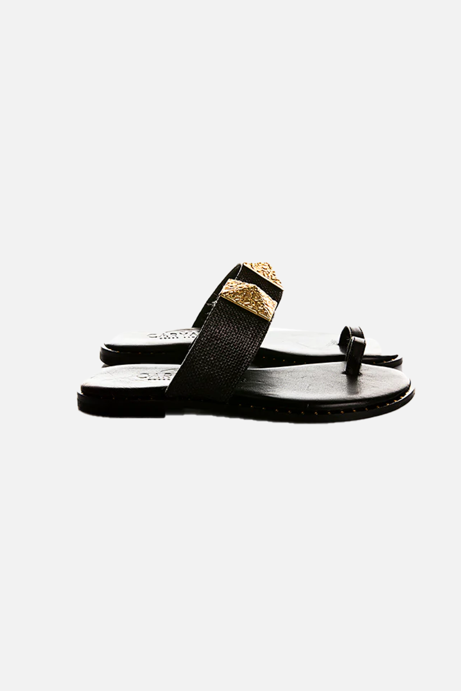 Greek Sandal in Black Gold