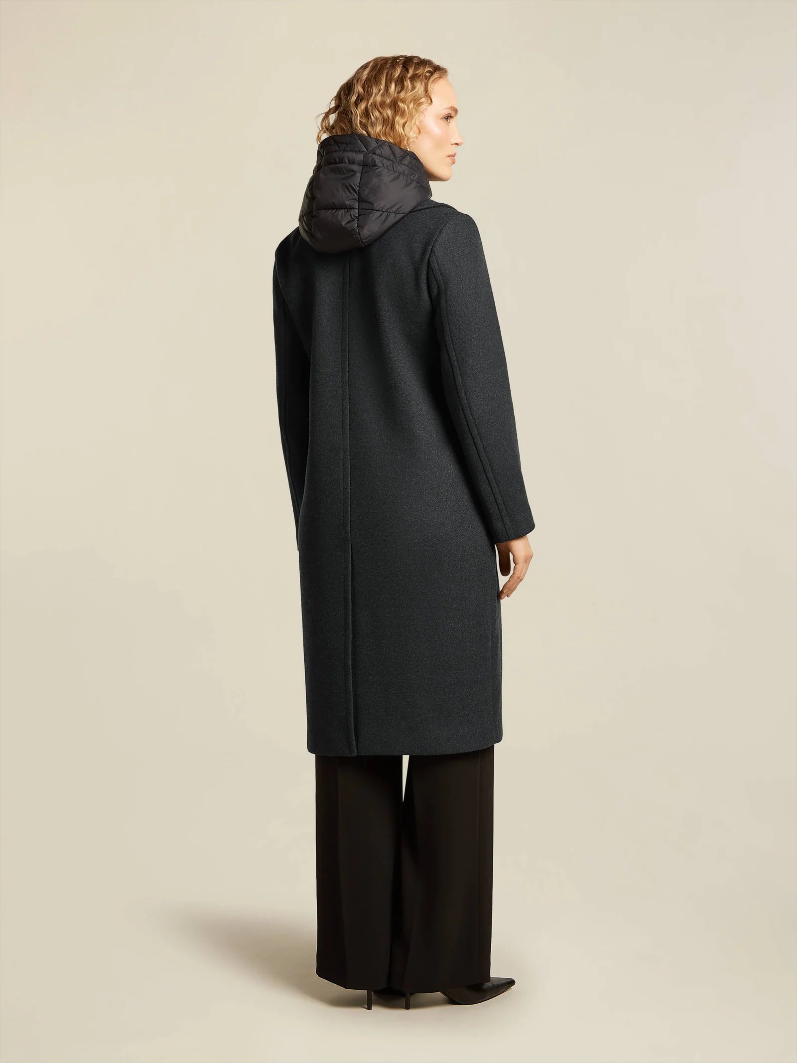 Cameron Long Blazer Coat in Off Black