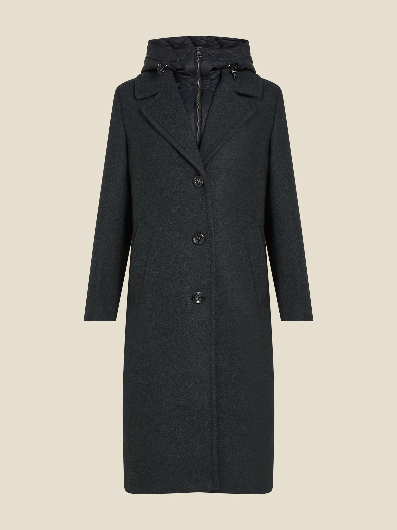 Cameron Long Blazer Coat in Off Black