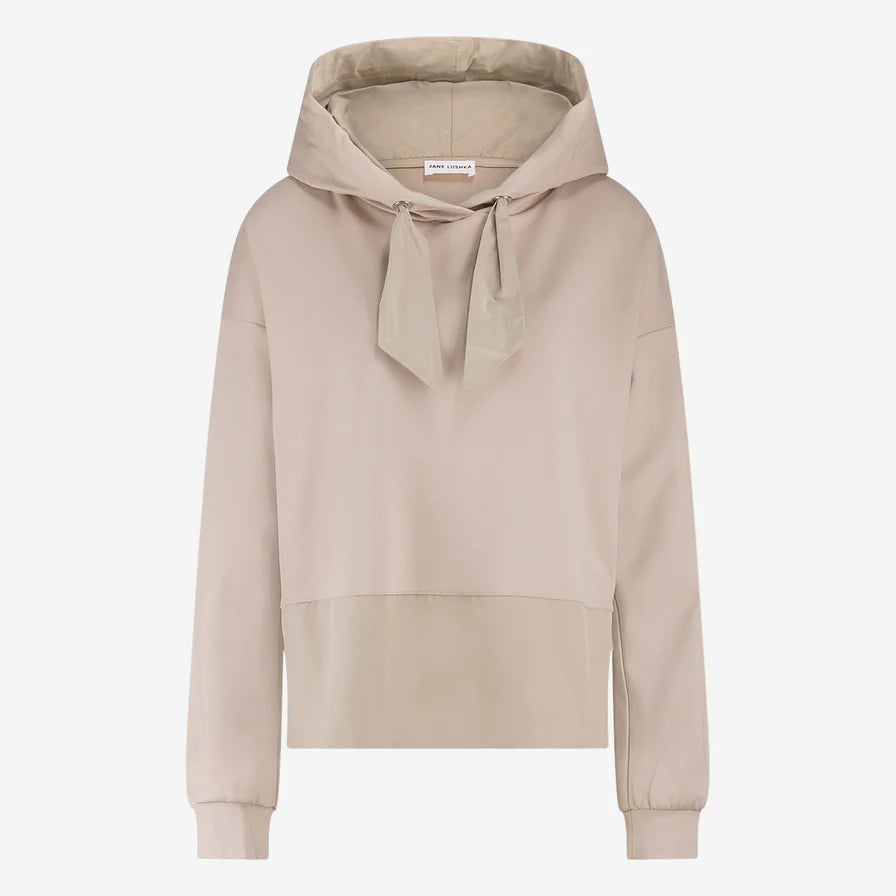 Demi Mix Blend Hoodie In Sand