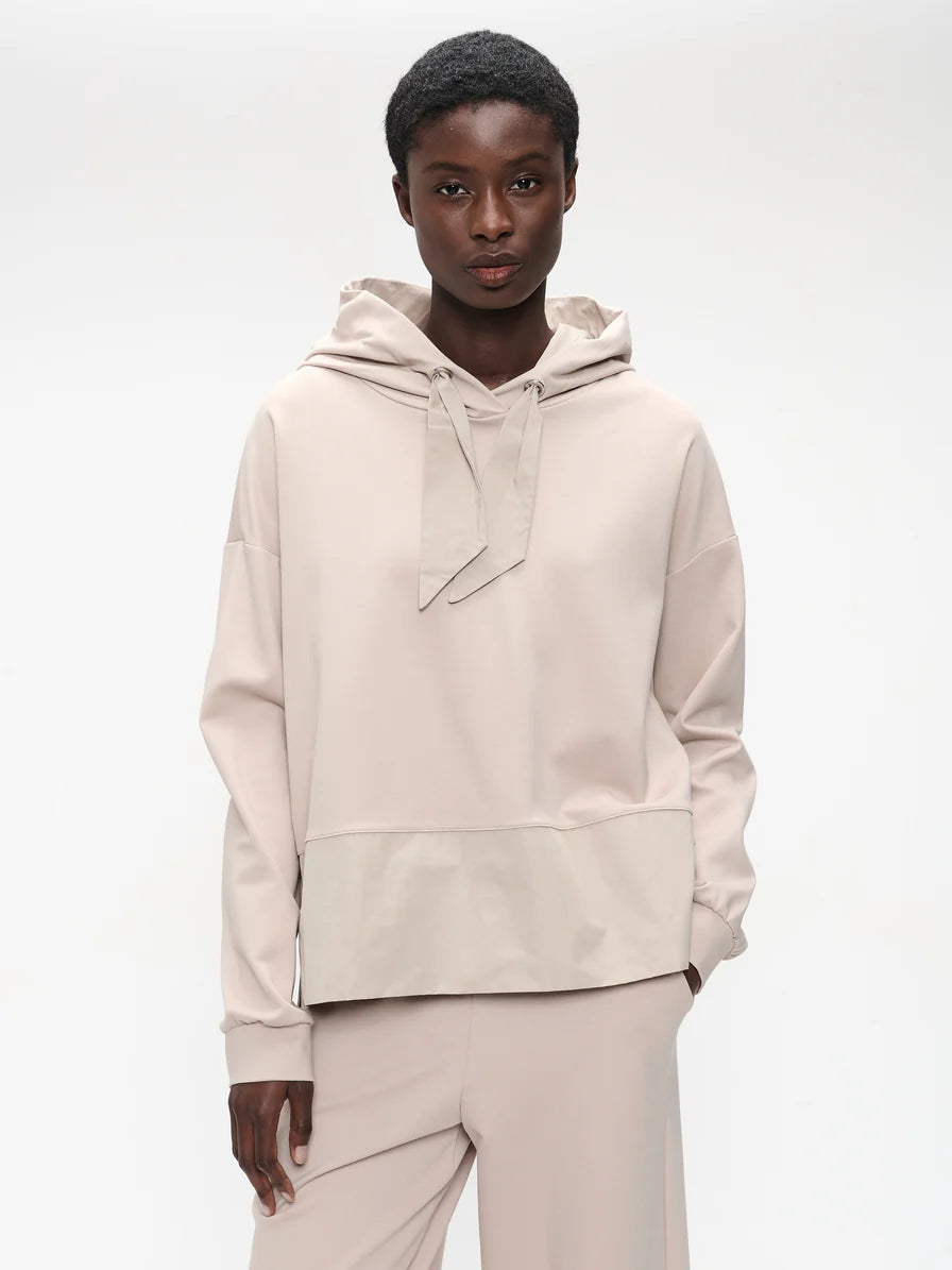 Demi Mix Blend Hoodie In Sand