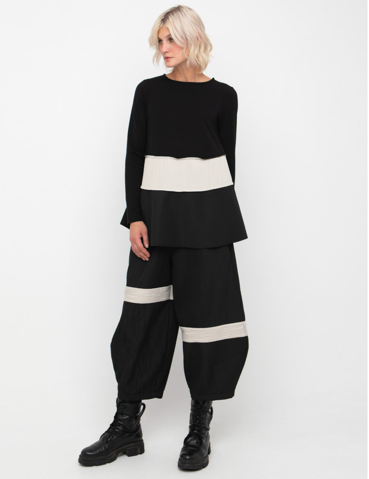 Textured Trousers in Black